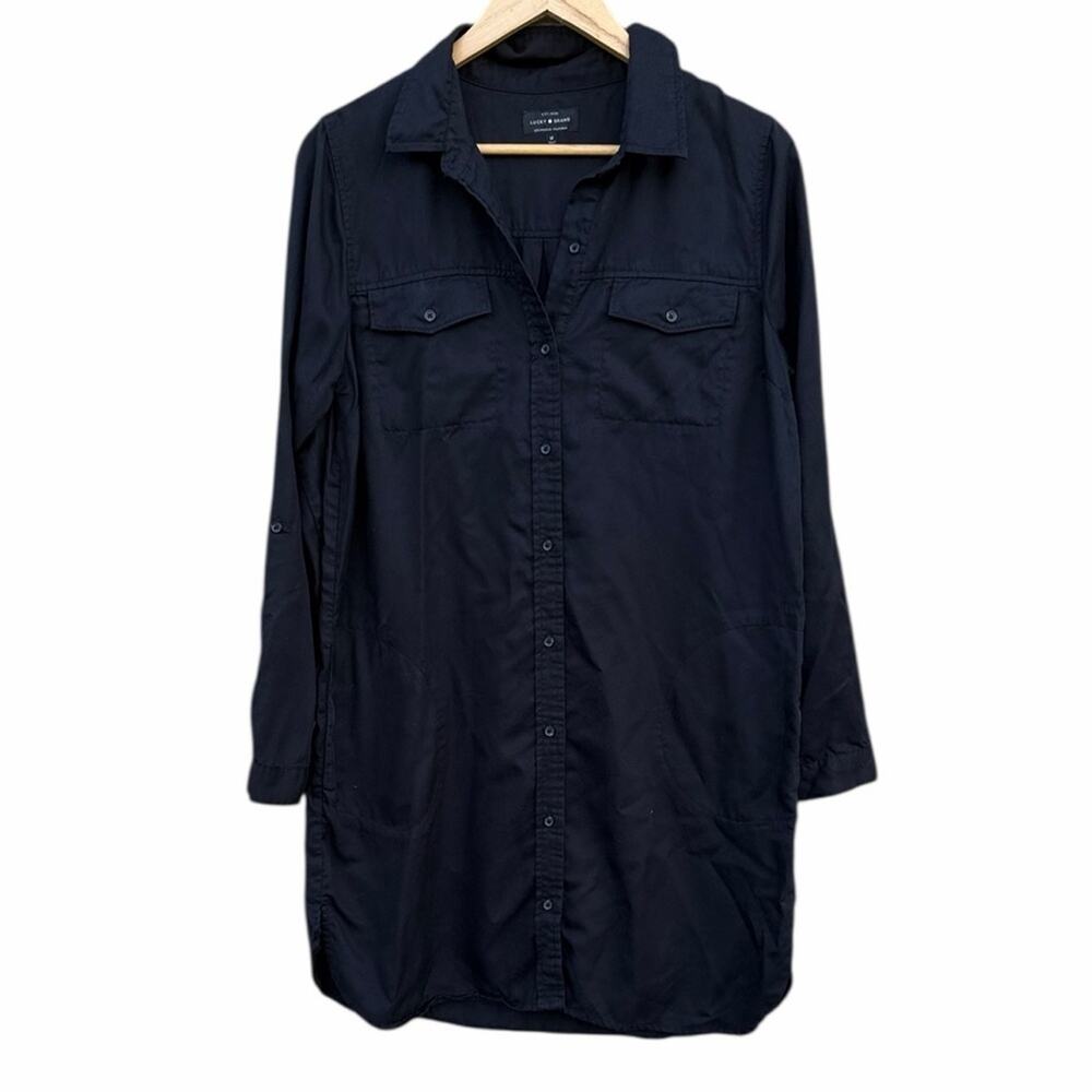 Lucky Brand Black Shirt Dress long sleeve size medium